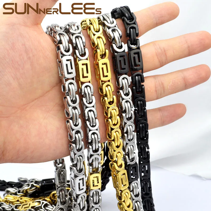 SUNNERLEES ювелирные изделия из нержавеющей стали ожерелье 9 мм Геометрическая