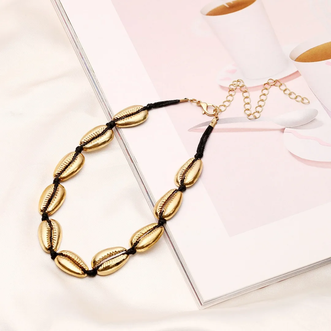 Винтажный чокер Shellhard в стиле бохо из натуральной ракушки цепочка карабин сплава