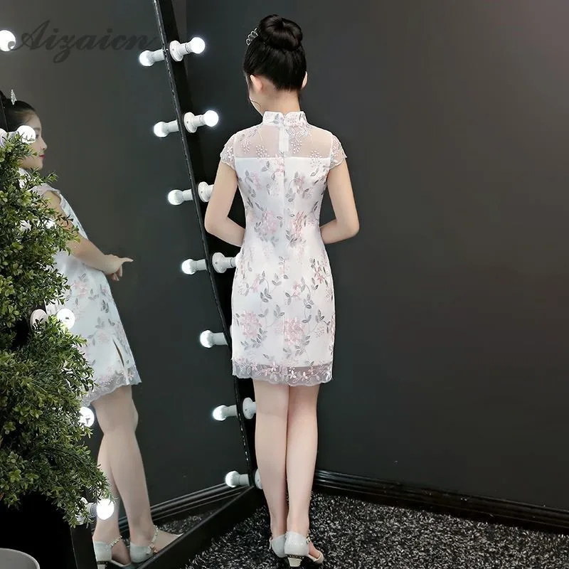 Модное детское короткое платье чонсам современное принцессы детские платья Qipao