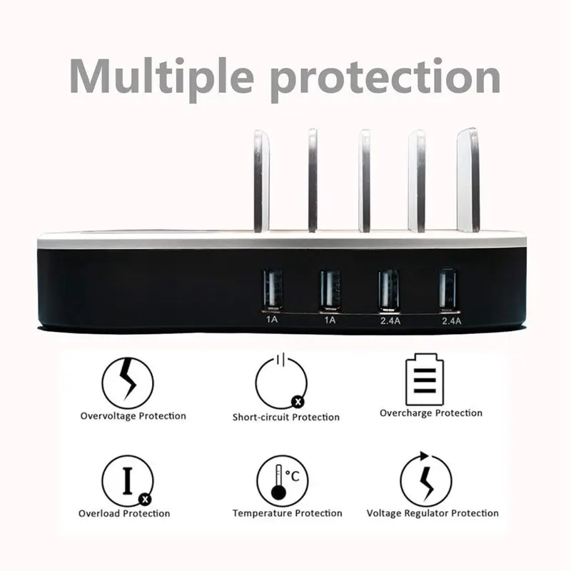 Смарт четыре порта USB + беспроводная зарядная станция руководство пользователя