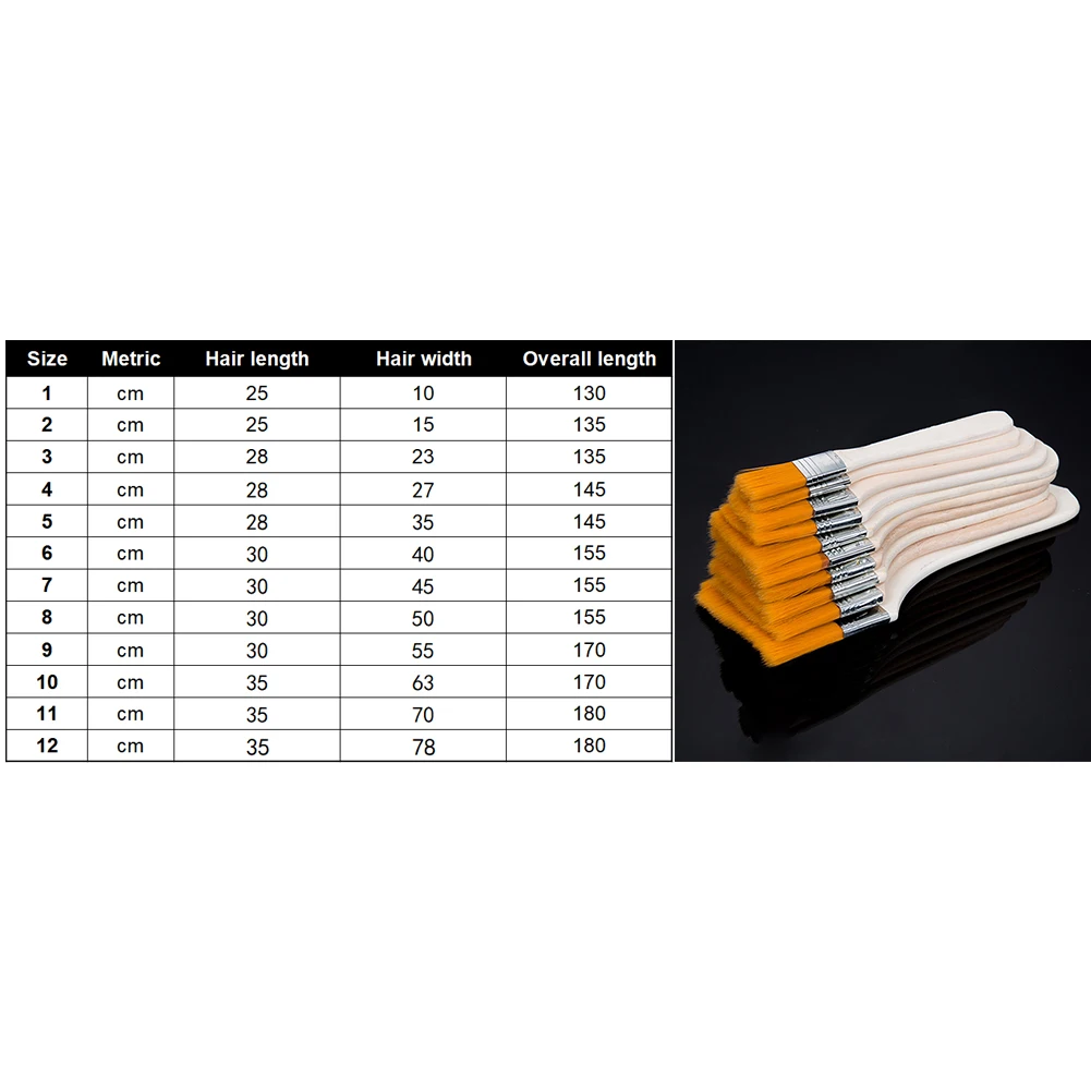 12 шт. Акварельная нейлоновая портативная масляная покраска дерева ручки кисть