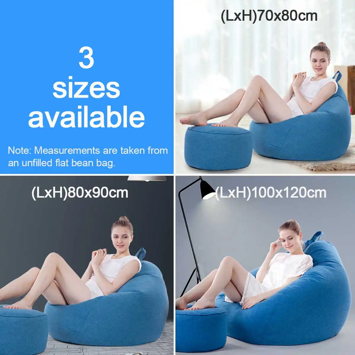 Большие маленькие чехлы для диванов Lazy BeanBag стулья без наполнителя льняной ткани