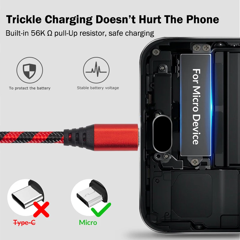Универсальный кабель Micro USB 1 м 2 3 мобильный телефон зарядный шнур для передачи
