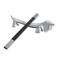 dog shape chopsticks holder stainless steel fork knife storage stand table decorations tableware