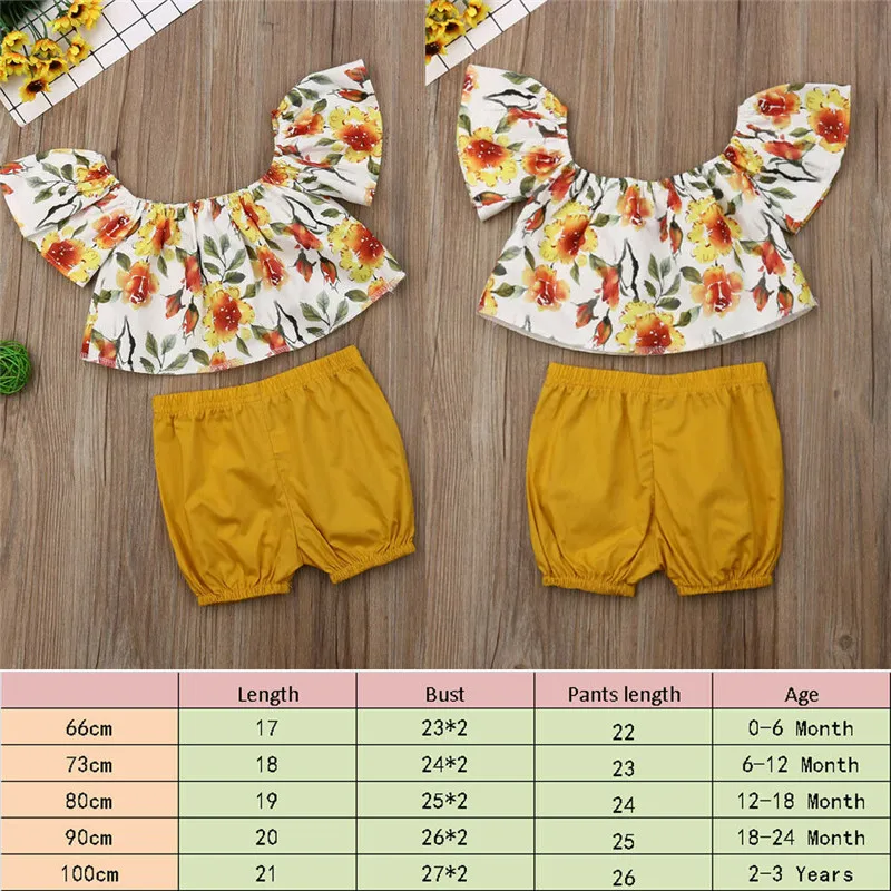 Комплект из 2 предметов летняя одежда для новорожденных девочек укороченный топ
