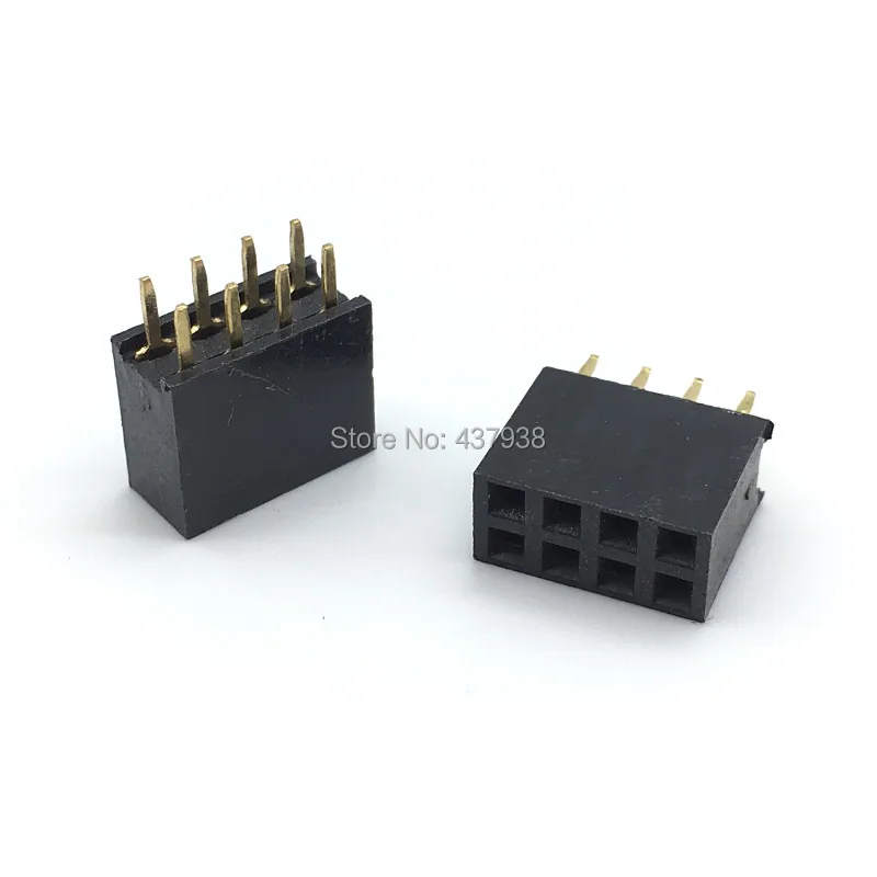 100 шт. 2x4P контактный разъем 8Pin 2 54 мм двухрядный гнездовой прямой 4 2x4