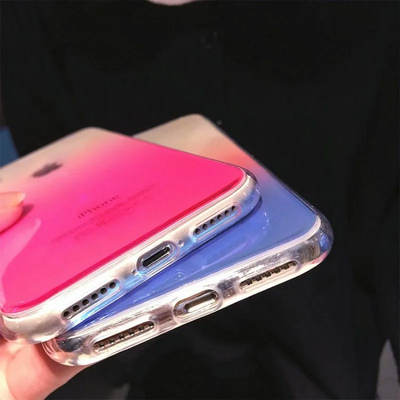 Прозрачный мягкий силиконовый разноцветный чехол Coque для Iphone X Xr Xs Max 6 S 6s 7 8 Plus 7plus