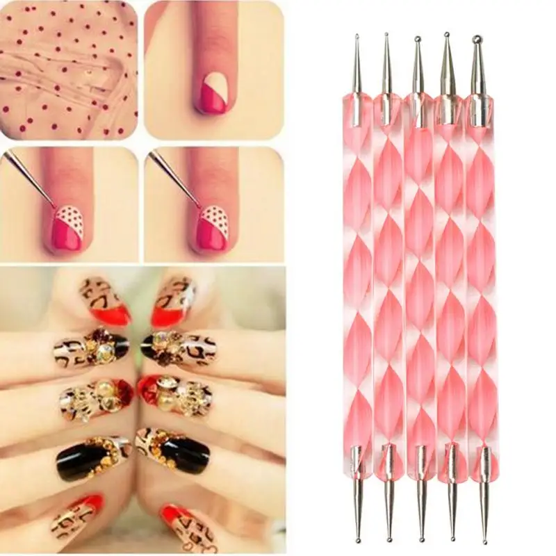 5 шт. Professional акриловые точки дрель дизайн ногтей инструмент расставить ручка DIY 2