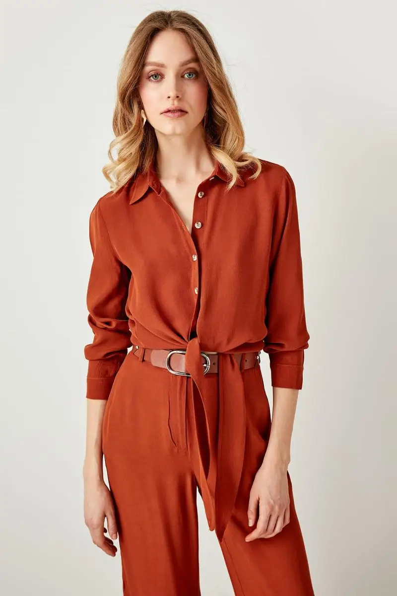 Trendyol пуговица с корицей Bluz TWOSS19XB0040| |
