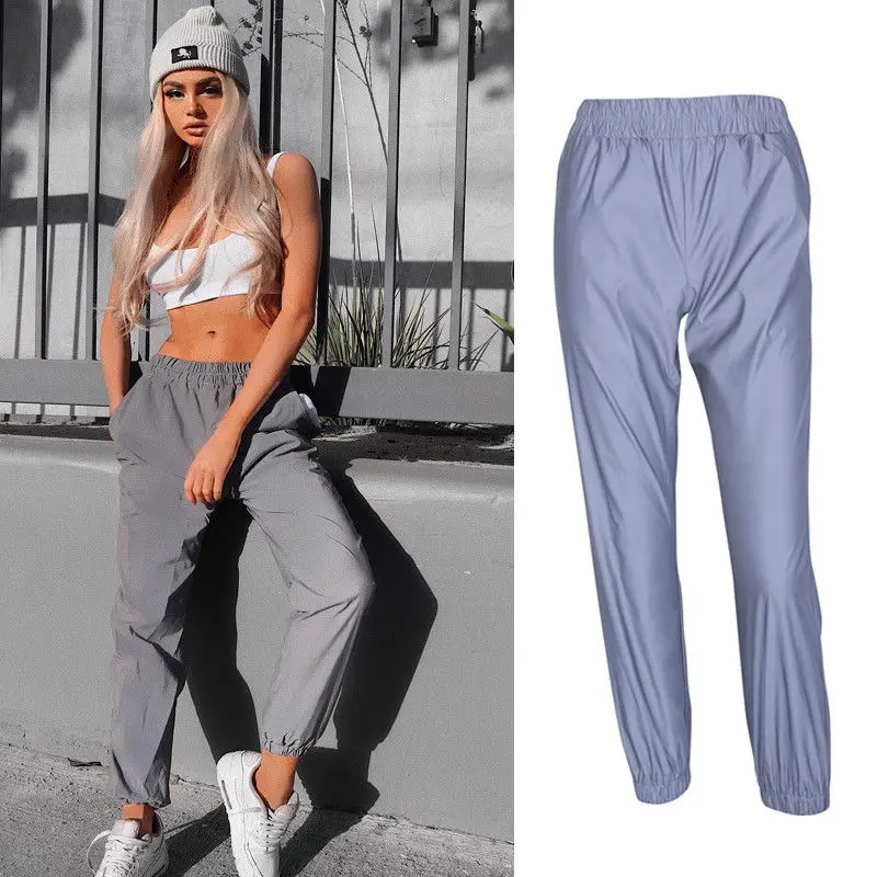 Женский/мужской светоотражающий светильник свободные штаны унисекс для занятий