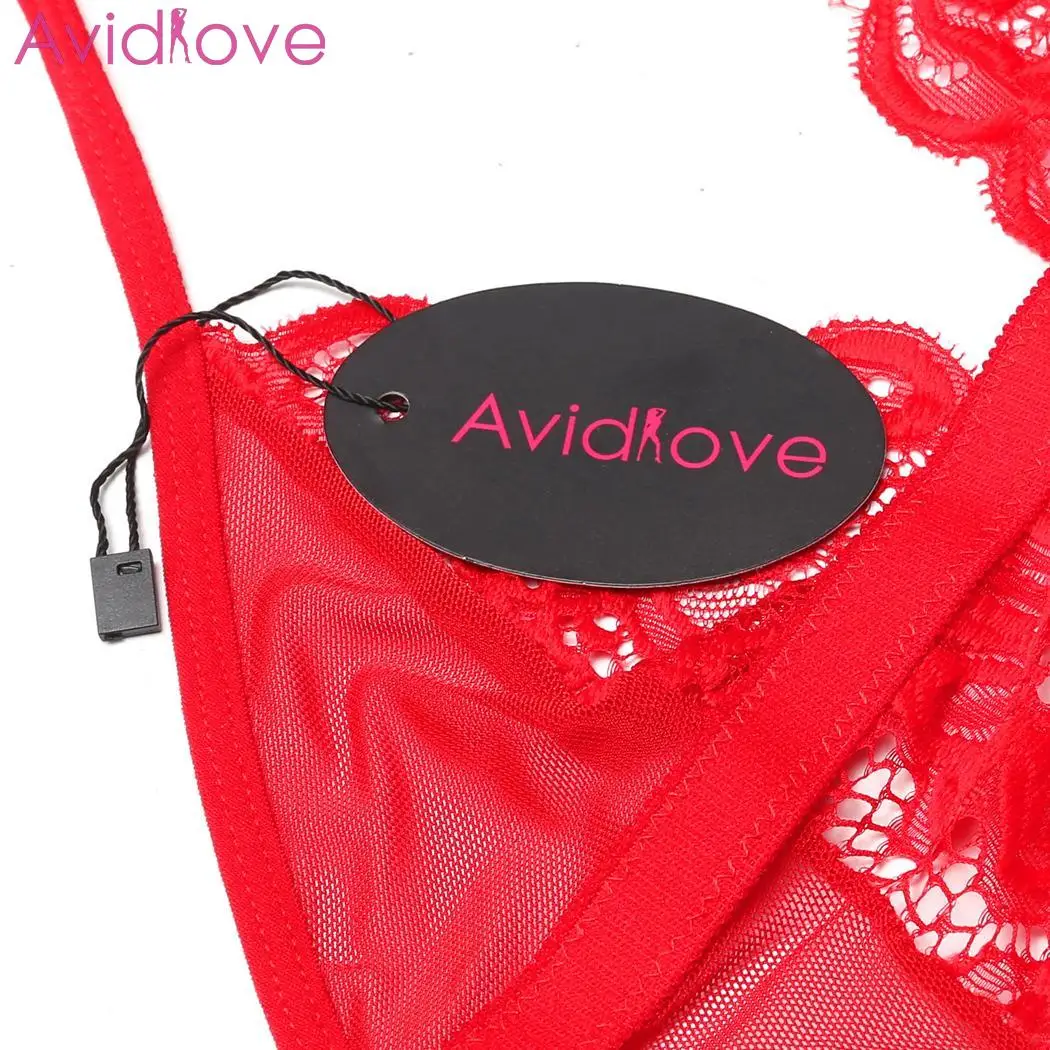 Avidlove Badydoll сексуальное нижнее белье ночное кружевная одежда с крючком Холтер