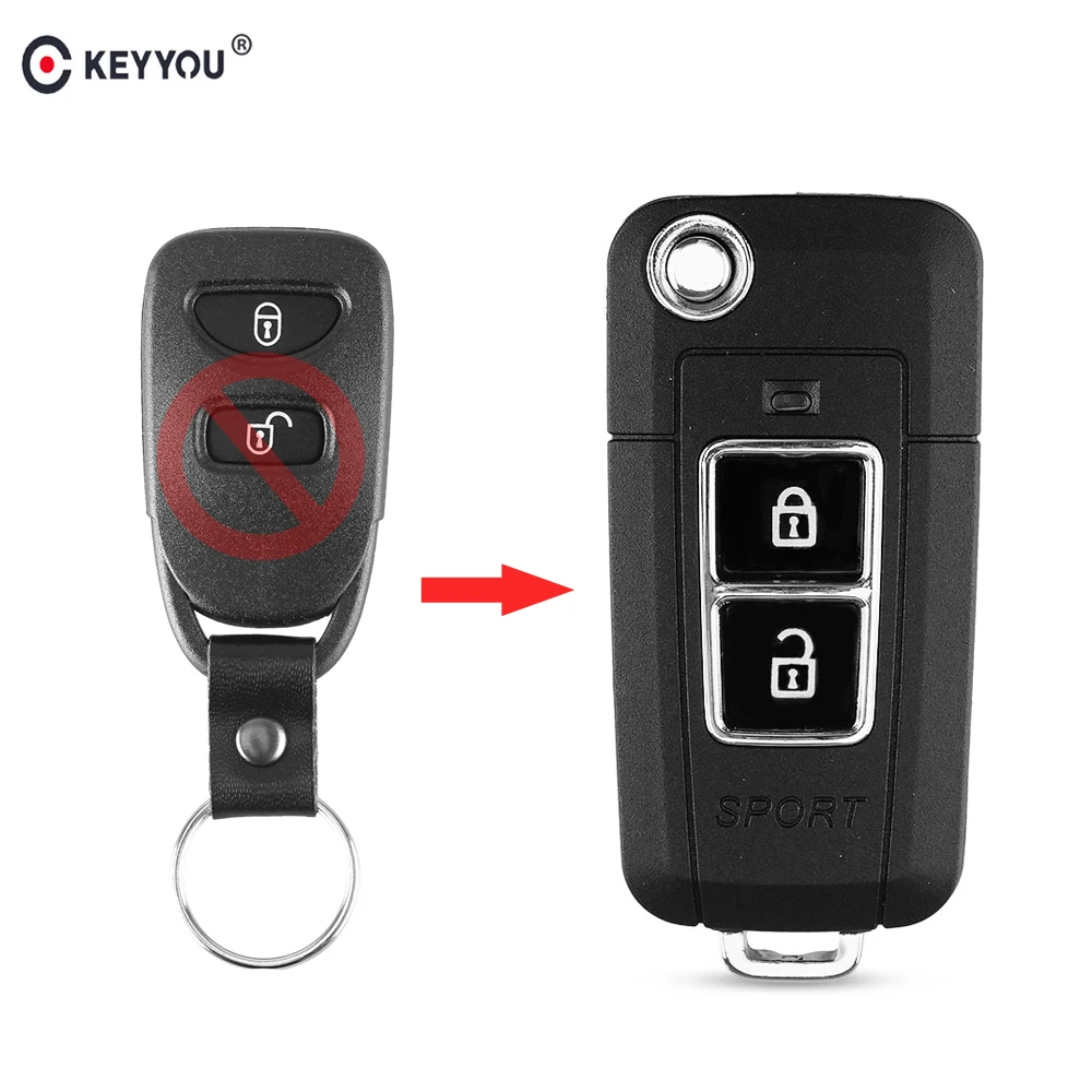 KEYYOU модифицированный складной ключ с 2 кнопками для Kia Sportage 2005 2008 Sorento чехол