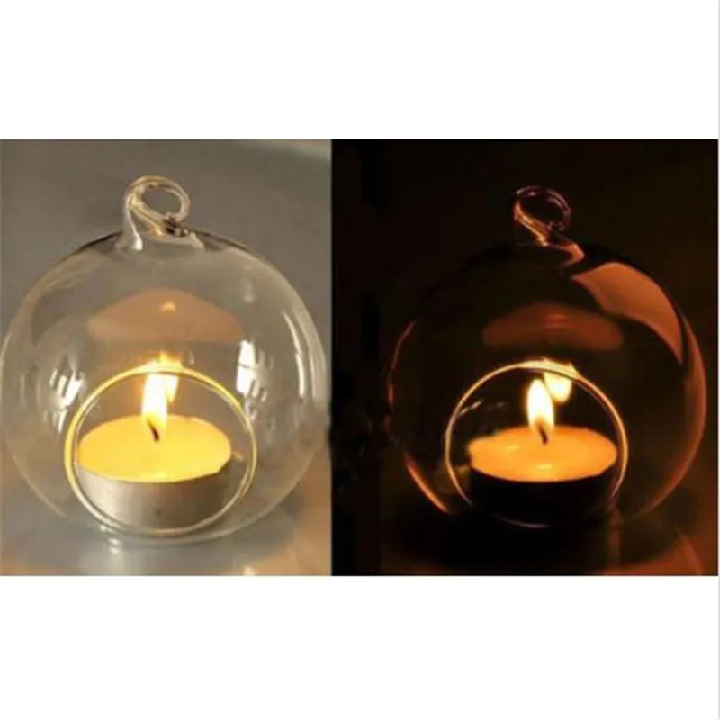 Хрустальный круглый креативный стеклянный подвесной подсвечник для чая