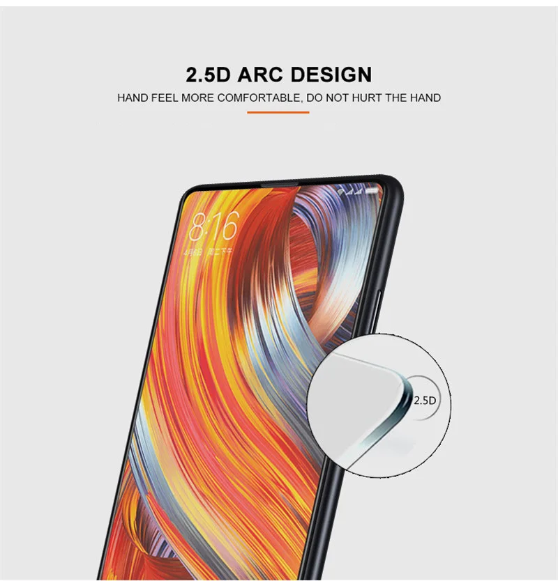 Для Xiaomi Mi Mix 2 2S Защита экрана закаленное стекло твердость 9H полное покрытие