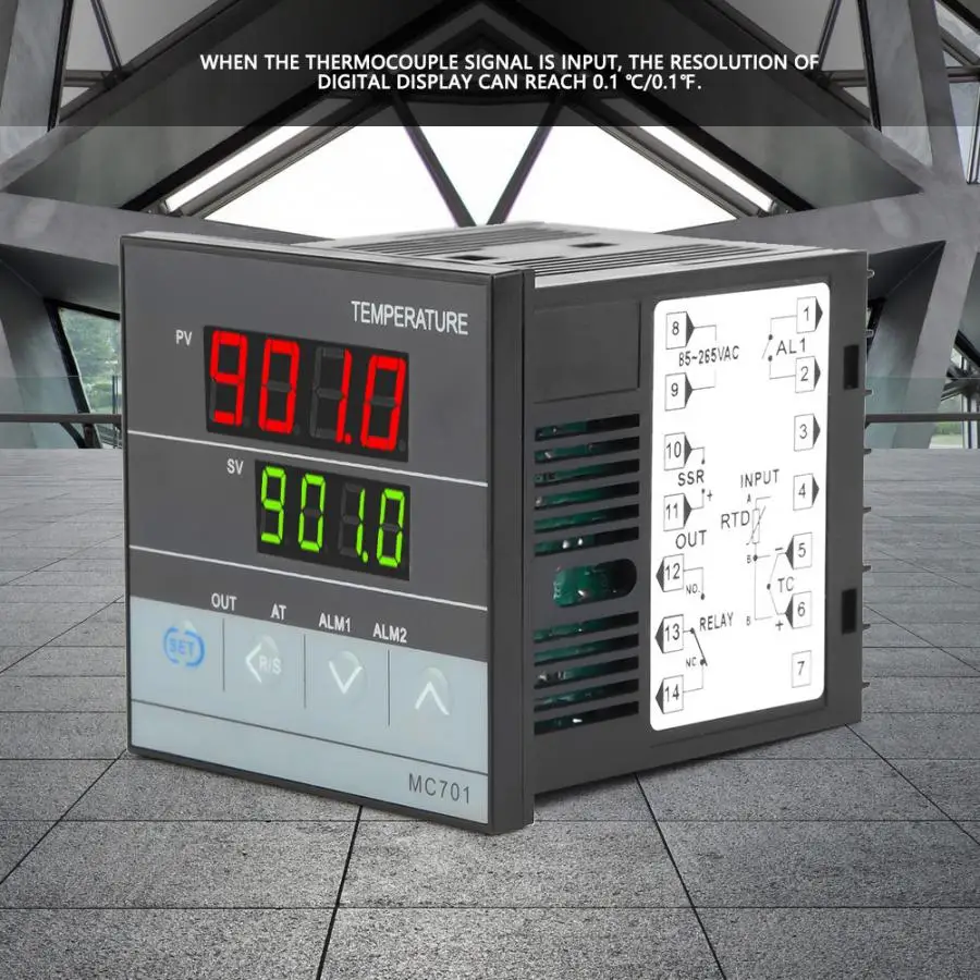 Гигрометр MC701 Цифровой ПИД регулятор температуры K типа PT100 датчик Входное реле SSR