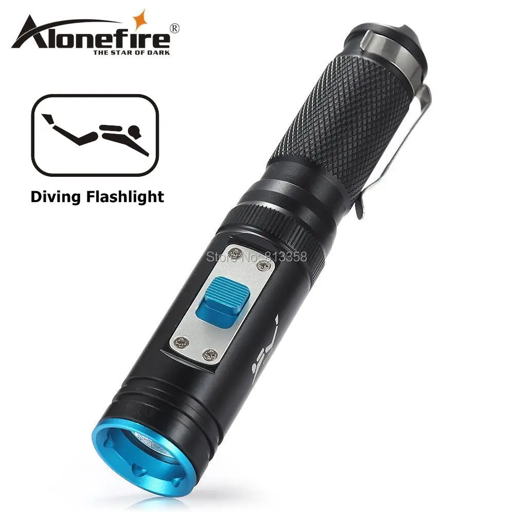 AloneFire DV50 фонарь для дайвинга 80 м подводный водонепроницаемый тактический