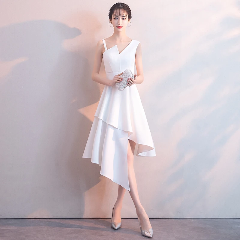 Белое короткое платье для выпускного вечера 2019 Новое поступление сексуальное