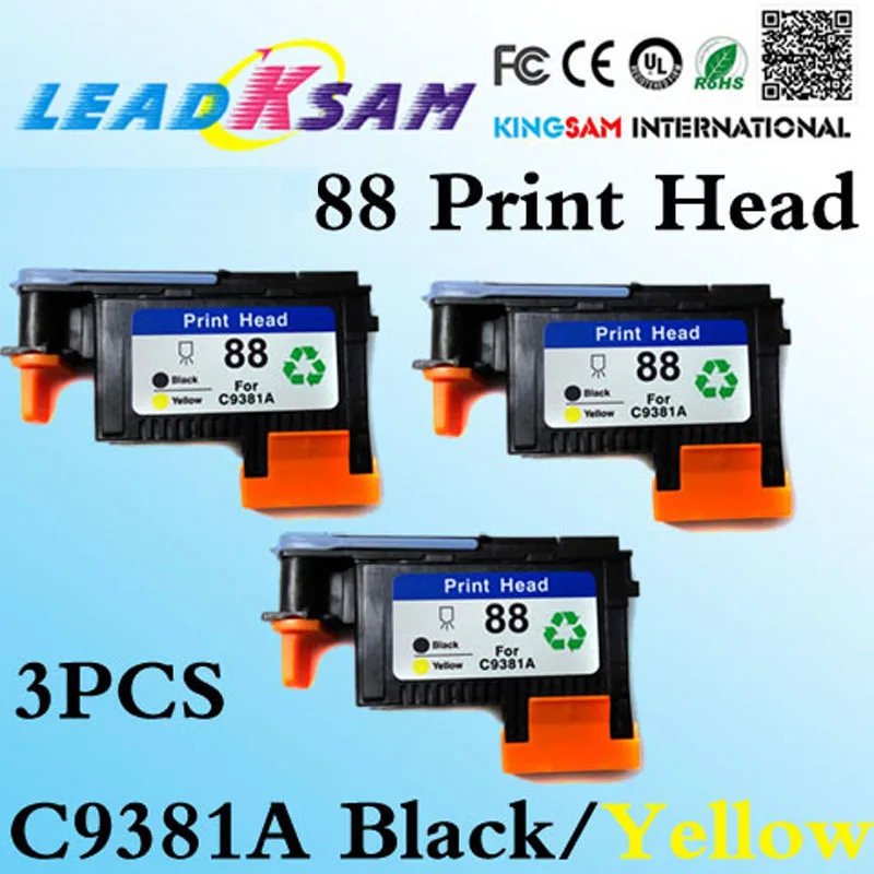 3 шт. совместимый для hp88 Печатающая головка C9381A 88 печатающая K5400dn/K5400dtn/L7880/ 8600/8600dn |