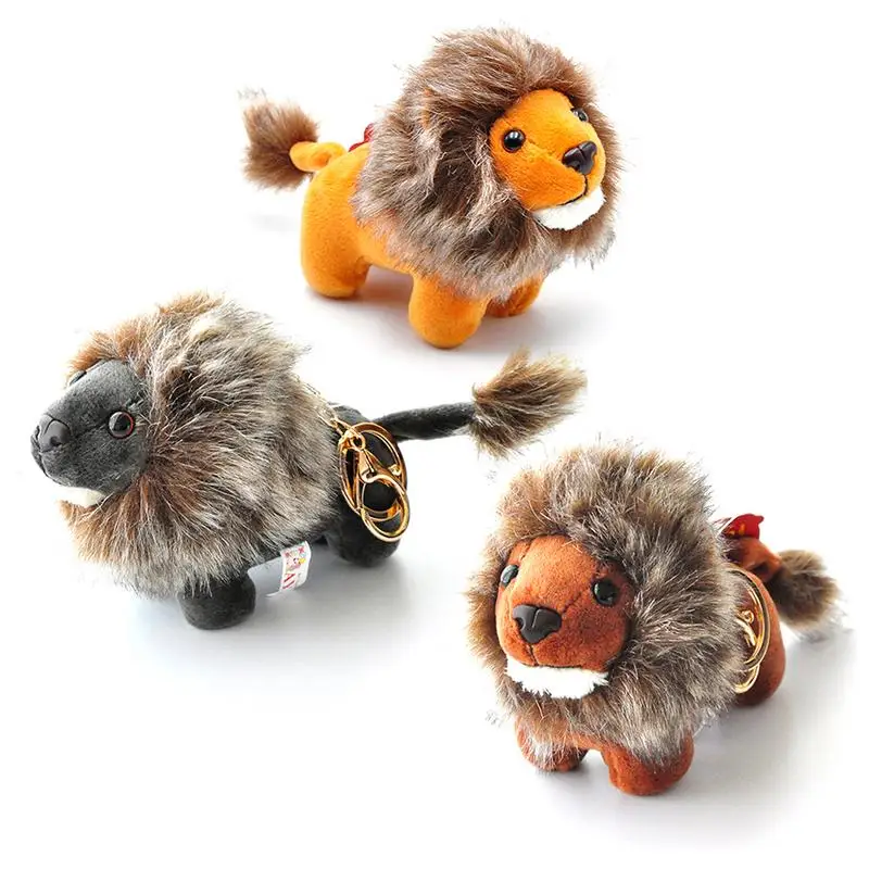 Модные милые маленькие Лев Плюшевые игрушки с кольцом для ключей мягкие брелоки