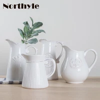 european classical white ceramic handle vase porcelain flowerpot for home decoration flower bottle vs133628