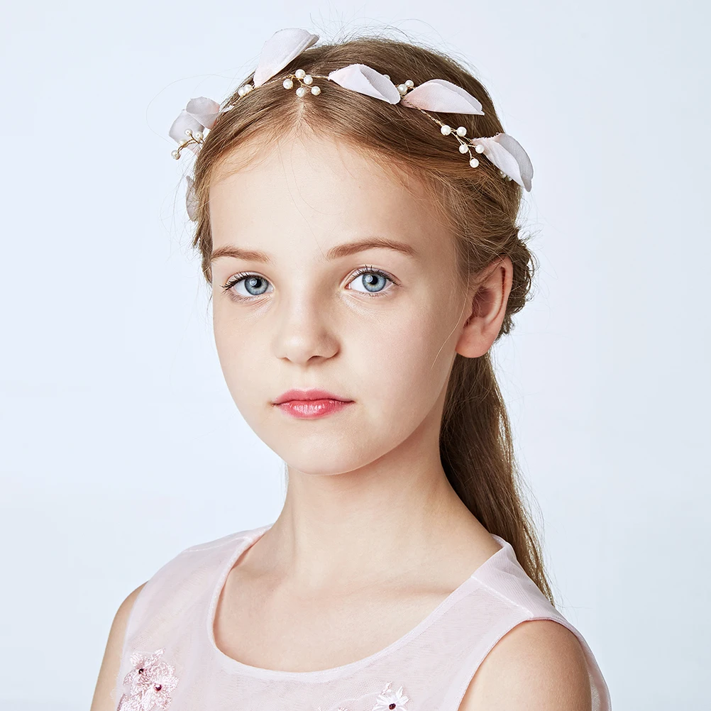 Цветок Девушки Корона Дети жемчужный венок свадебный головной убор повязки для