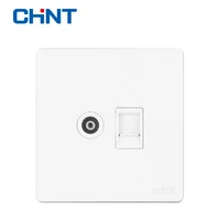 chint wall switch telephone wire socket new2d ivory white panel switch tv computer socket