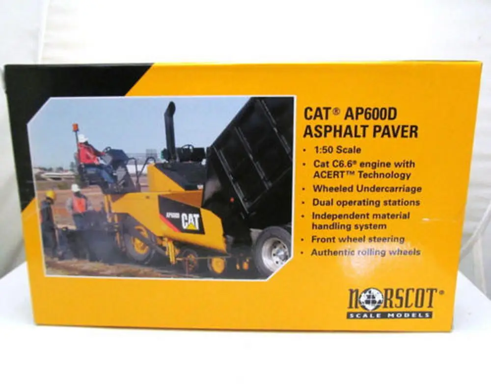 Асфальтоукладчик Norscot 1/50 Caterpillar Cat AP600D модель 55259 |