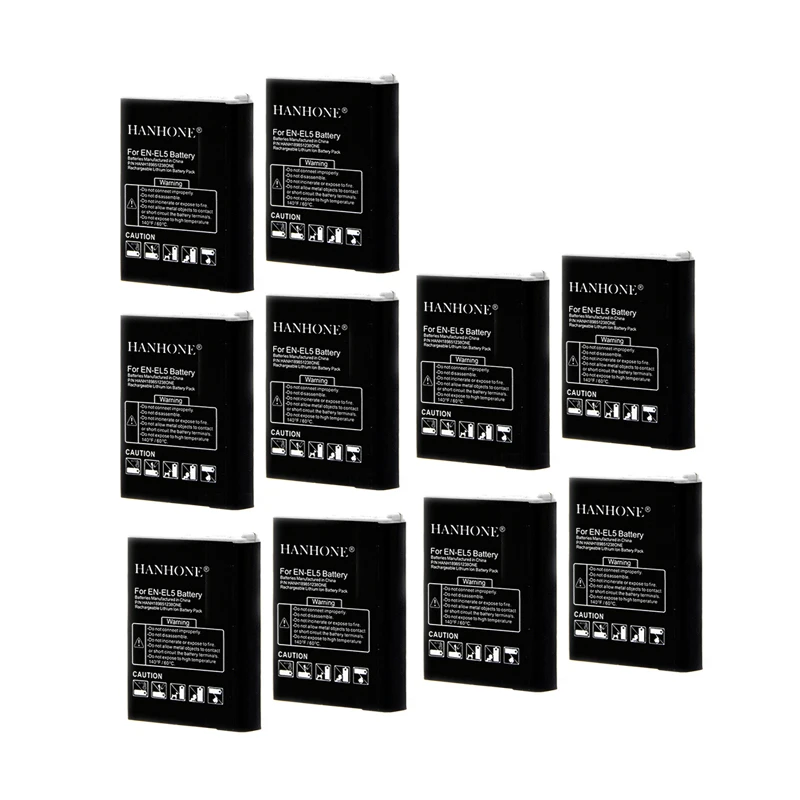 10 шт. 1900 мАч ENEL5 EN EL5 для Nikon Coolpix P5000 P5100 P90 P530 P80 P500 5200 P510 P100 7900 P4 P6000 3700 4200 P3