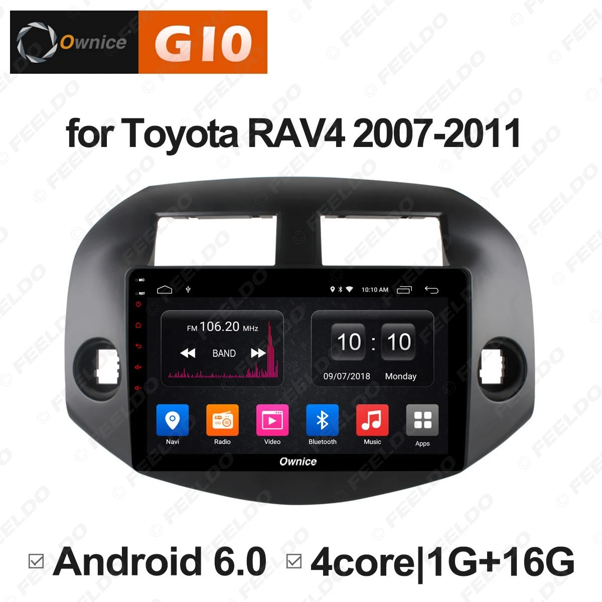 FEELDO 10 1 &quot2.5D Nano IPS экран Android 6 0 Octa Core/DDR3 2G/32G/4G LTE автомобильный медиаплеер для RAV4 2007