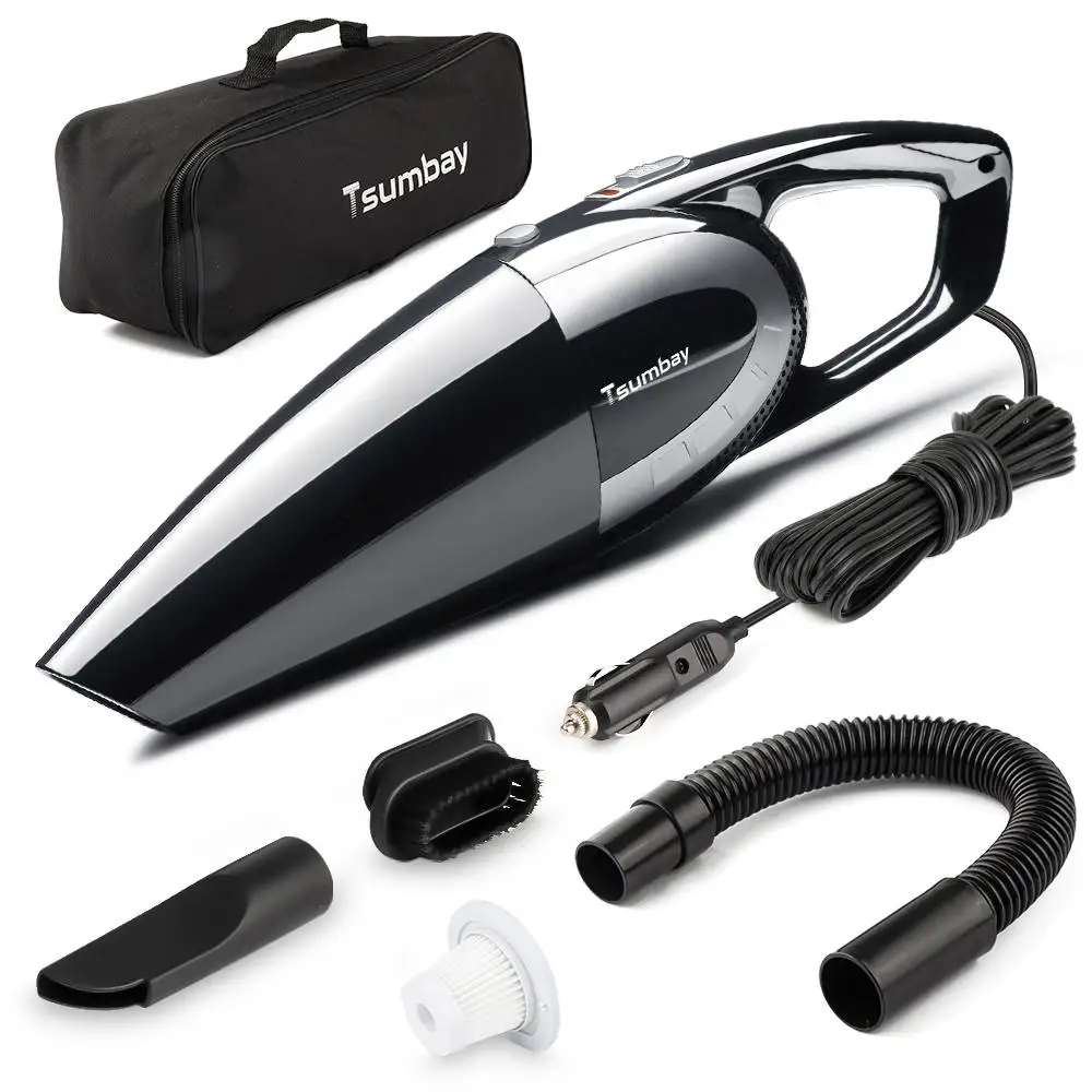 Tsumbay 12V портативный автомобильный пылесос 5000pa 120W мощный всасывающий ручной автомобильный пылесос для влажной и сухой эксплуатации с длинным шнуром 14,8 футов