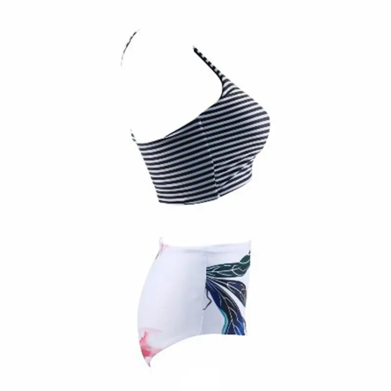 Женские летние пикантные полосатый укороченный Топ Push Up Мягкий бюстгальтер +