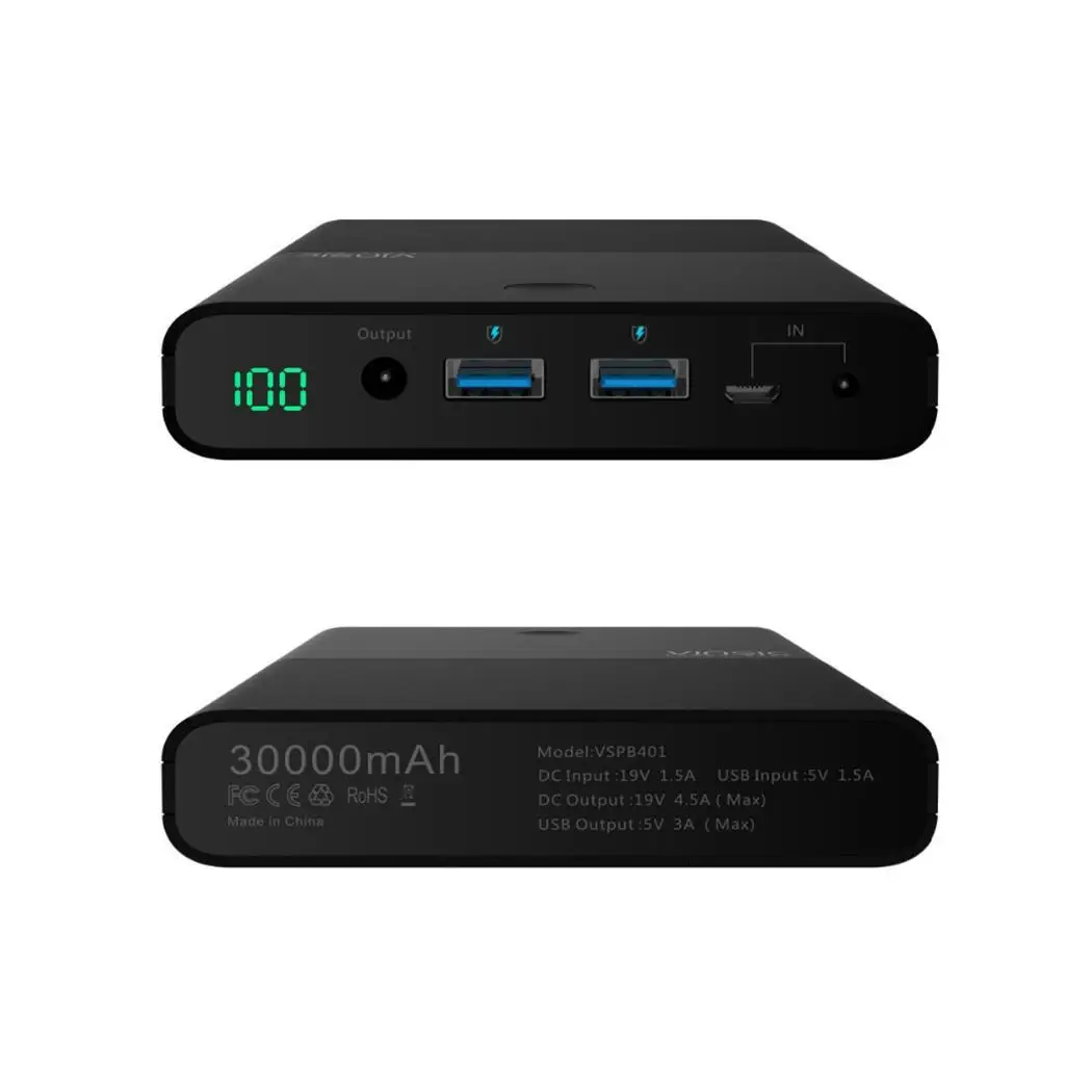 30000 мАч power Bank двойной USB внешний аккумулятор легкий вес компактный размер