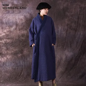 Женская длинная хлопковая парка NINI WONDERLAND, утепленная винтажная куртка свободного покроя, верхняя одежда большого размера на зиму, 2019
