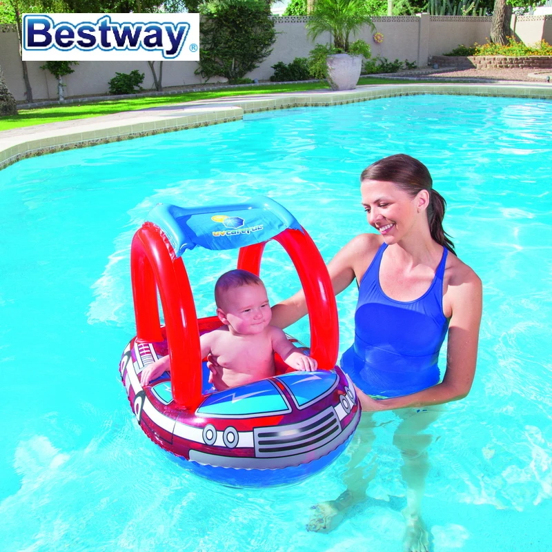 Подлинная 34093 Bestway Надувное плавающее кольцо для плавания в форме пожарной машины