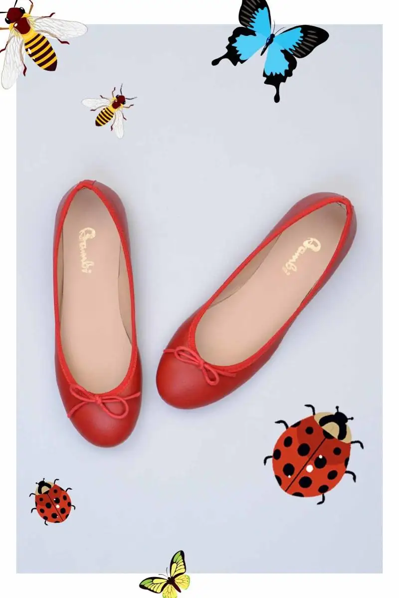Бэмби красные женские балетки F0330009309 | Обувь