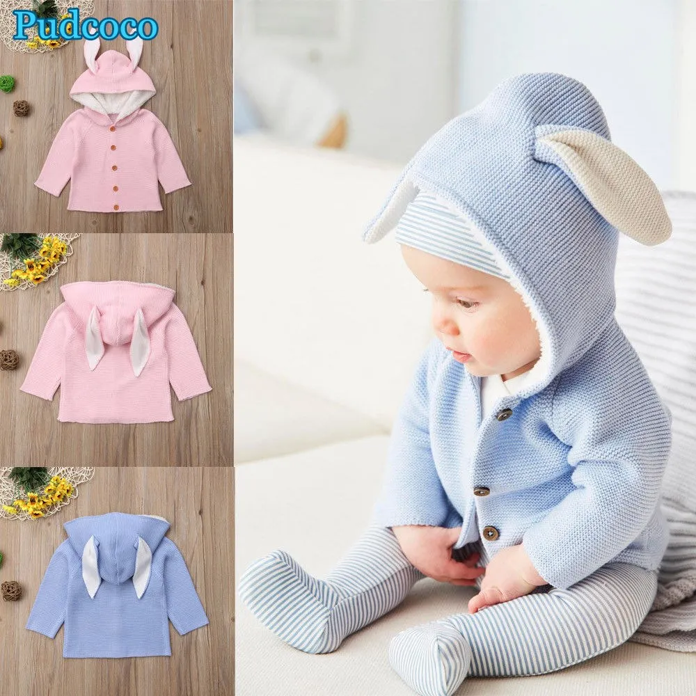 Pudcoco 2019 Brand New Baby Warm Knitted Hooded Coat Button Outerwear Boy Girl Snowsuit Toddler Jacket | Детская одежда и обувь