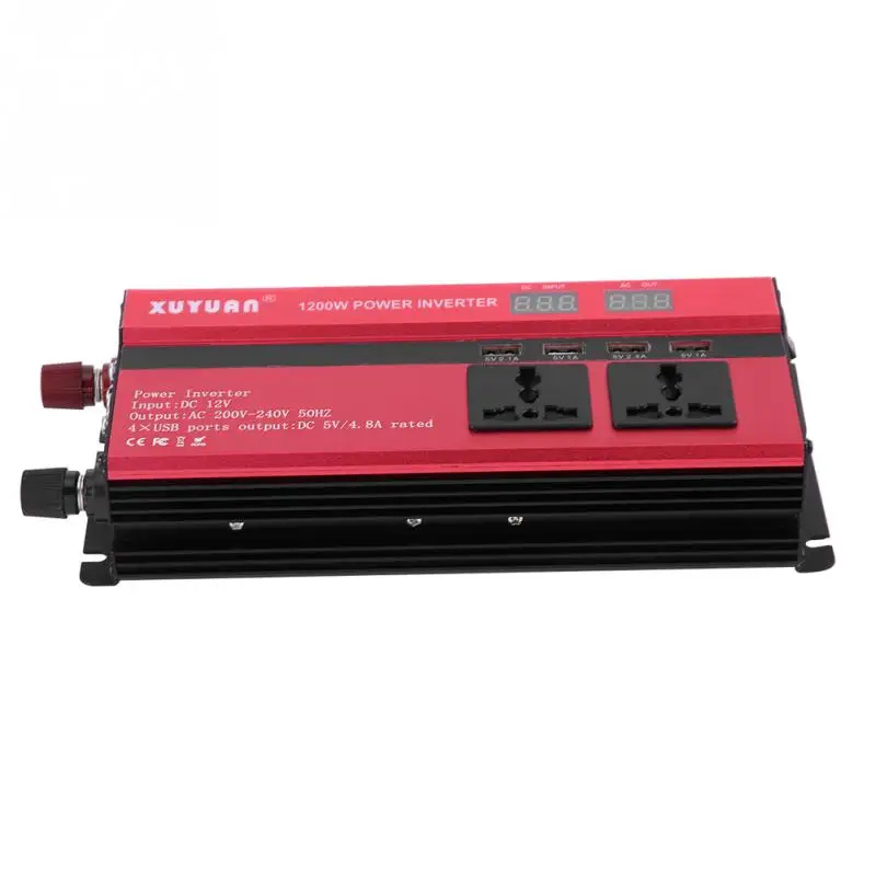 1200W DC12V для AC220V автомобиль изменение Мощность преобразователь с светодиодный
