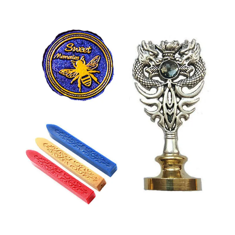 Винтажный восковое уплотнение комплект печатей Сладкая пчела металлический