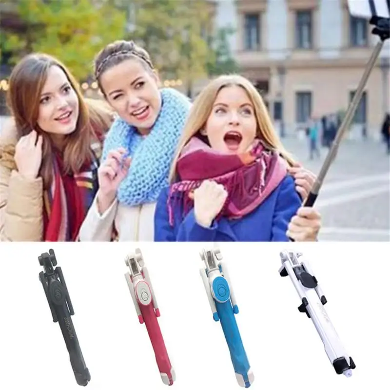 Mini Selfie Stick Extendable Handheld Fold Self-portrait Bluetooth Holder Lightweight Travel Hiking Devices With Tripod Mount |