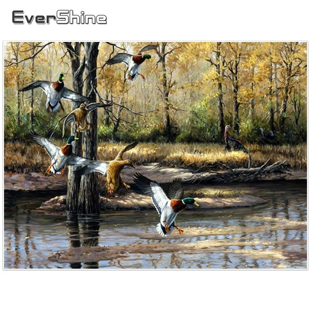 EverShine DIY Diamond Mosaic Full Square Rhinestones Embroidery Sale Animals 5D Painting Duck Wall Decoration | Дом и сад