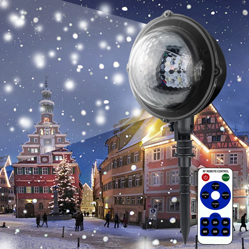 

Водонепроницаемый Ip65 движущийся снег лазерный проектор лампы Снежинка светодиодный сцсветильник для рождественской вечеринки Ac85v-240v