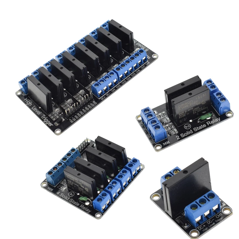 Твердотельный релейный модуль 1/2/4/8 канала твердотельный PCB SSR AVR DSP 5 В DC 240 в AC 2A для