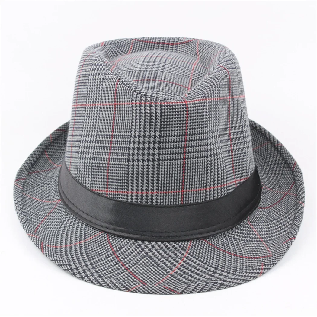 Мужская шляпа для папы Fedora винтажные клетчатые шляпы мужчин Jazz cap s шерстяная