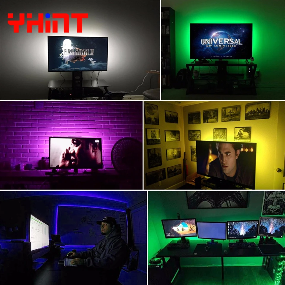 Светодиодные ленты Водопроницаемый с высокой яркостью DC5V 5050 RGB 5 м гибкая ТВ/ПК