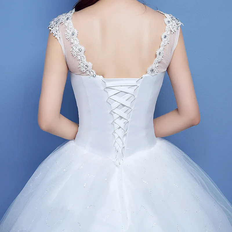 Fashion Simple 2018 Cheap Wedding Dresses Bride Dress Plus Size Pregnant Sequined Lace Appliques Sleeveless Vestido De Noiva | Свадьбы и