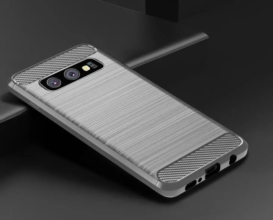 50 шт./лот Бесплатная доставка для Samsung S10 5G углеродное волокно Силиконовый ТПУ