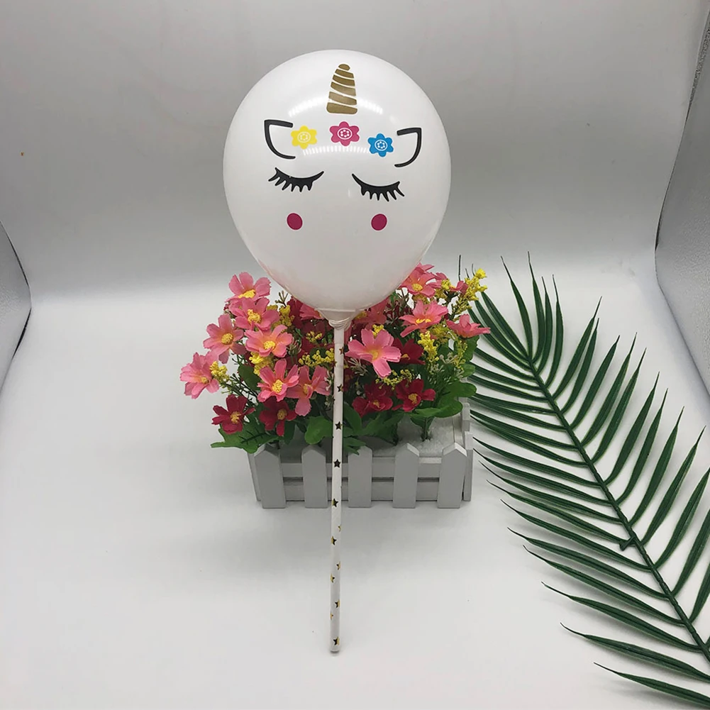 5 шт дюймов мультфильм шар торт Топпер украшение с бумажной соломенной лентой