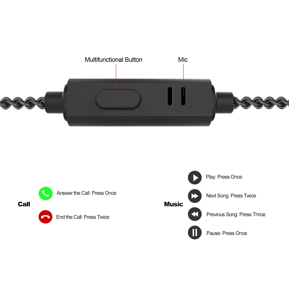 Проводные наушники BQEYZ K2 вкладыши 2BA + 2DD гибридные динамические Hi Fi с басами