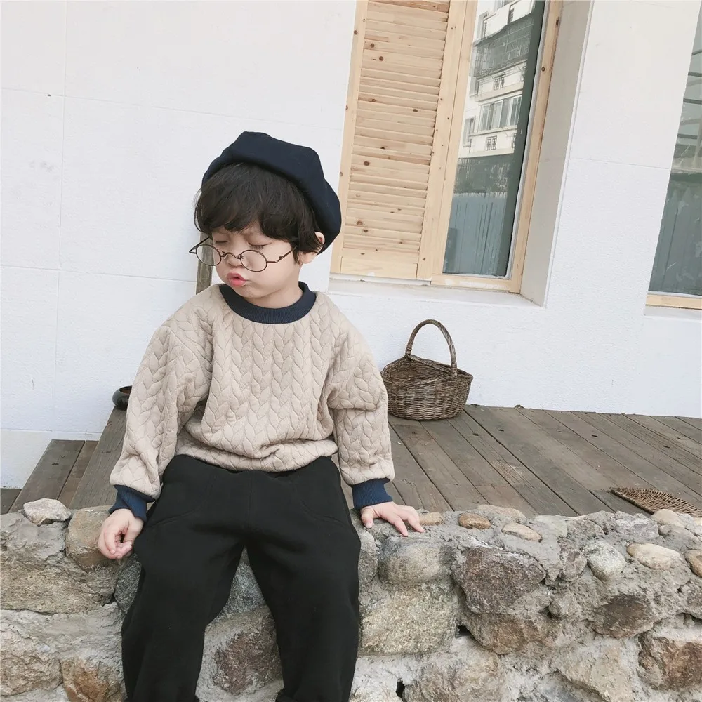 Unisex Baby Sweatshirt Casual Thicken Toddler Pullover Boys Autumn Winter Warm Sweatshirts Girls Fashion Coat Kids Clothing Tops | Мать и