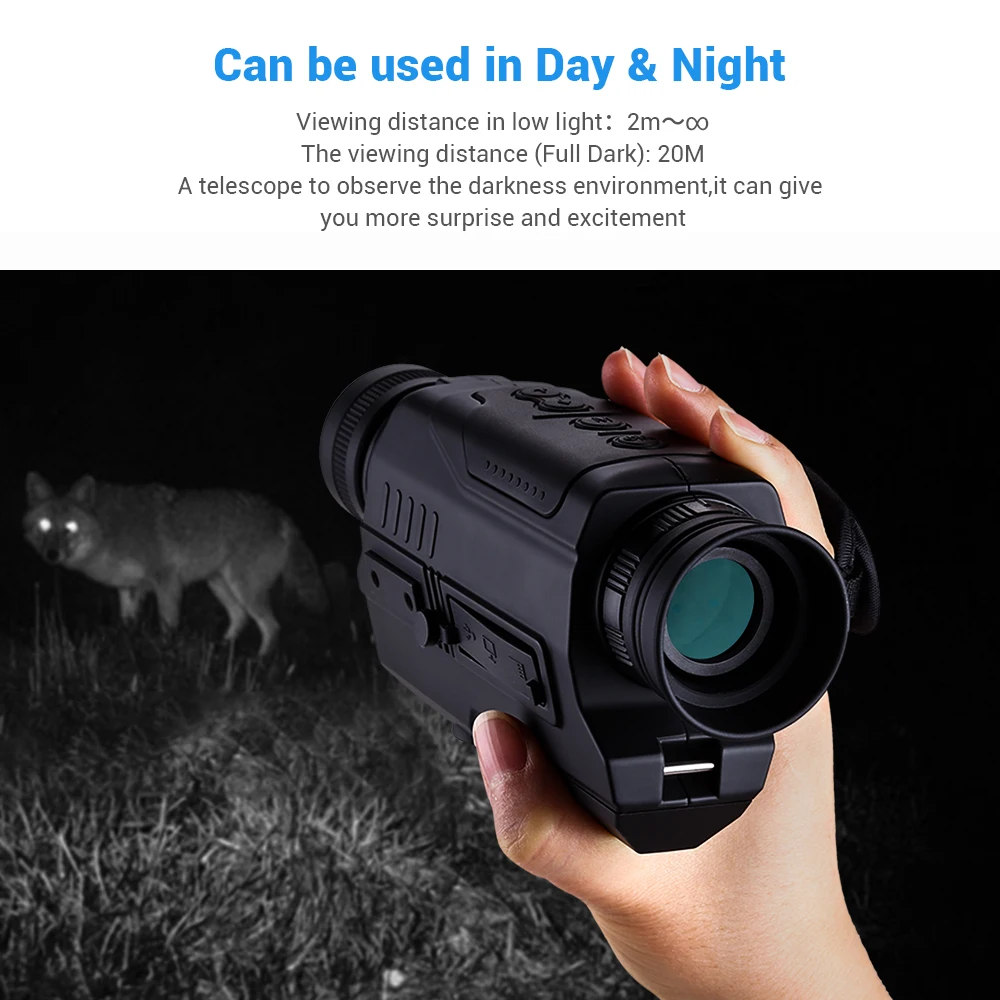 For Monocular DVR Digital Goggle Military Vision 5x32 Telescope Hunting Night Tactical 16GB Range Free Infrared 200m | Спорт и